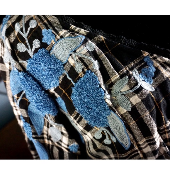 Anthropologie Sarah Plaid Embroidered Dress New - Picture 12 of 13